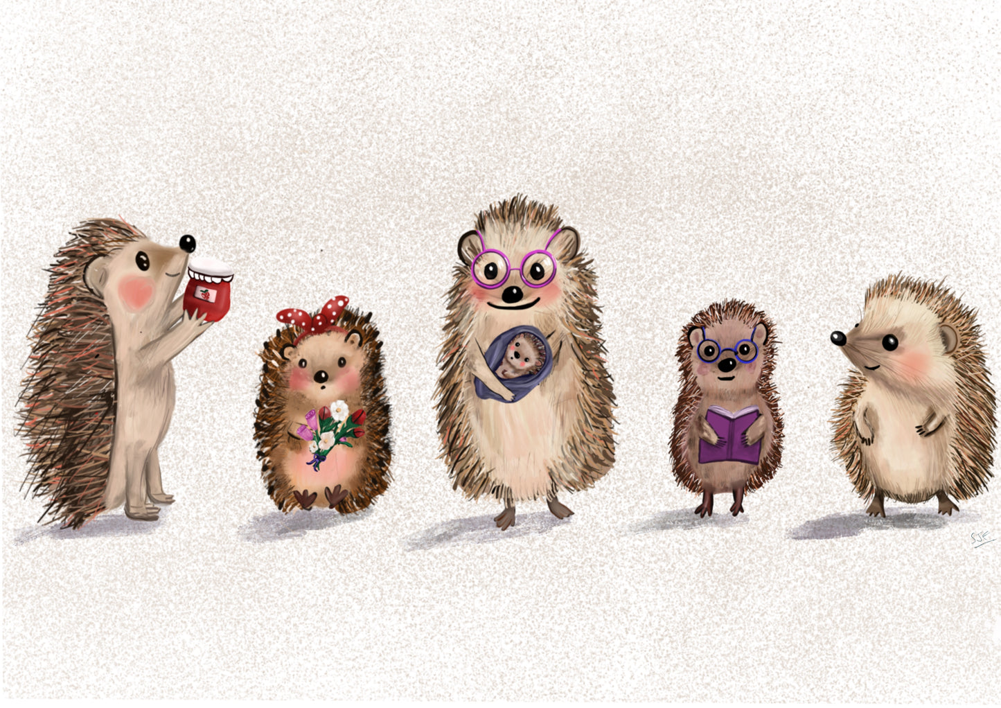 Hedgehog (5) A4 Art Print
