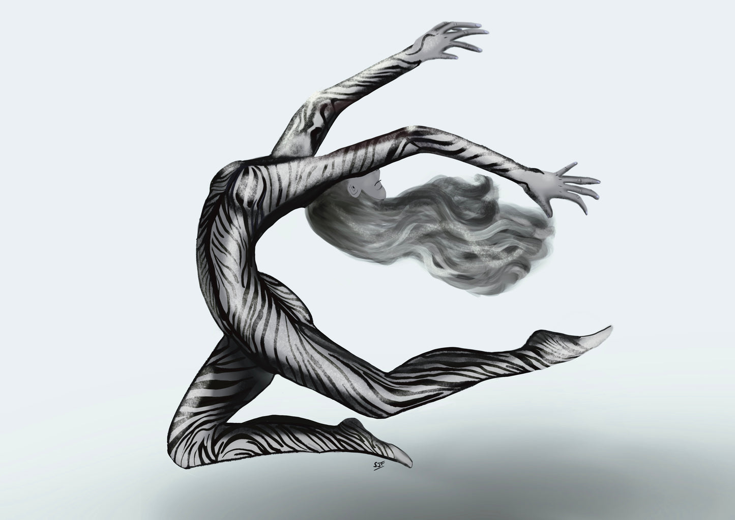 Dancing in Stripes - A4 art print