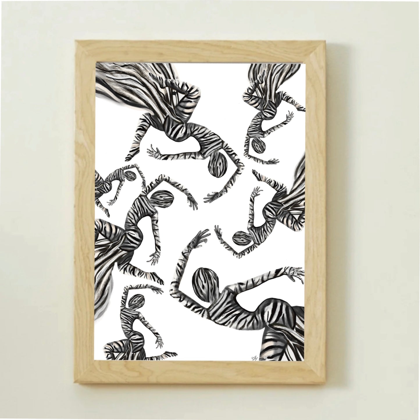 Dance of the Zebras - A4 art print