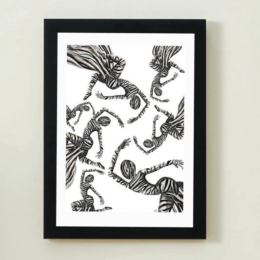 Dance of the Zebras - A4 art print