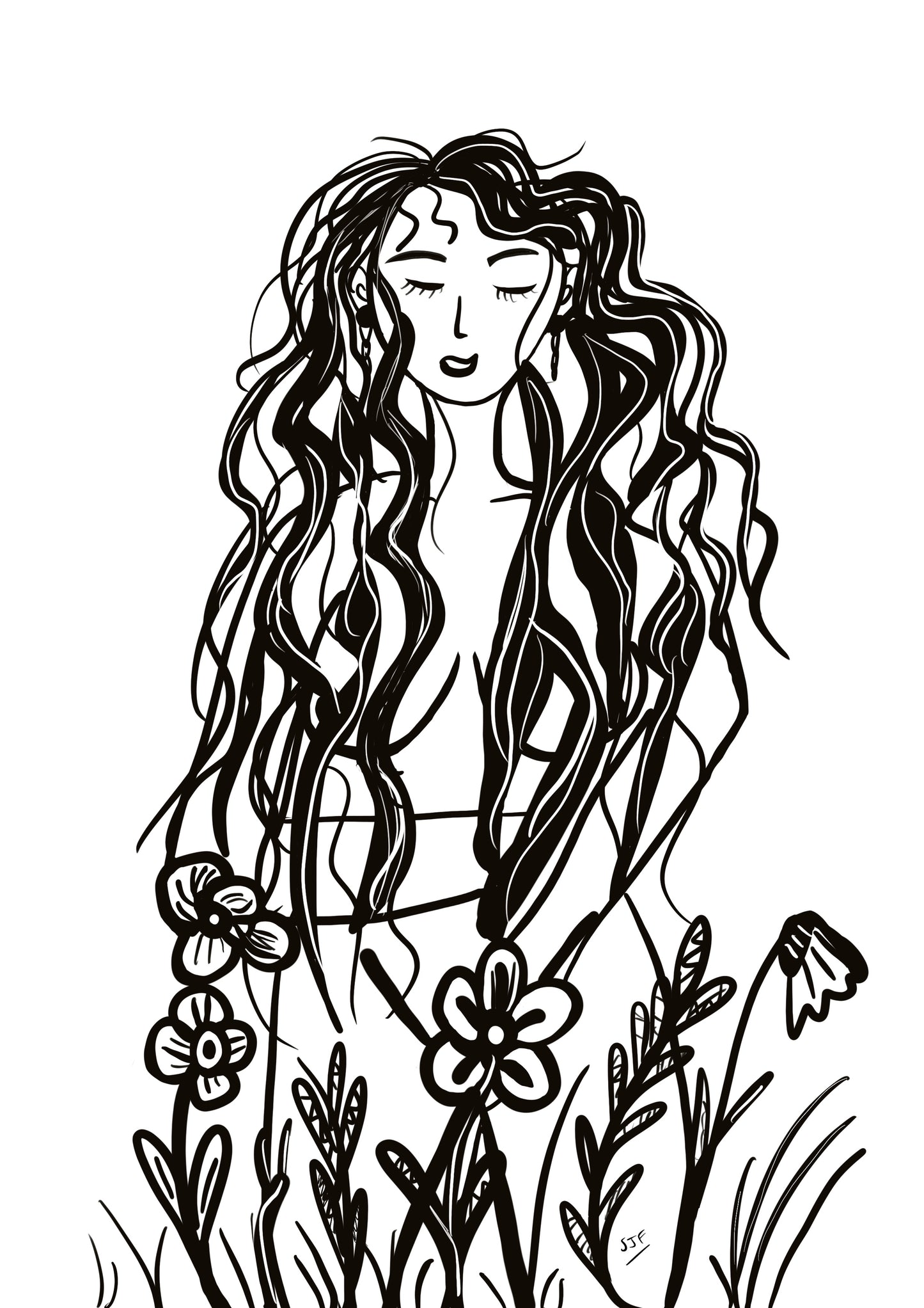 The Goddess - orginial Illustration A4 Art Print