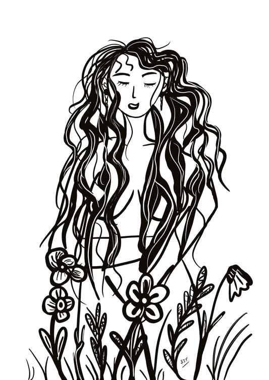 The Goddess - orginial Illustration A4 Art Print