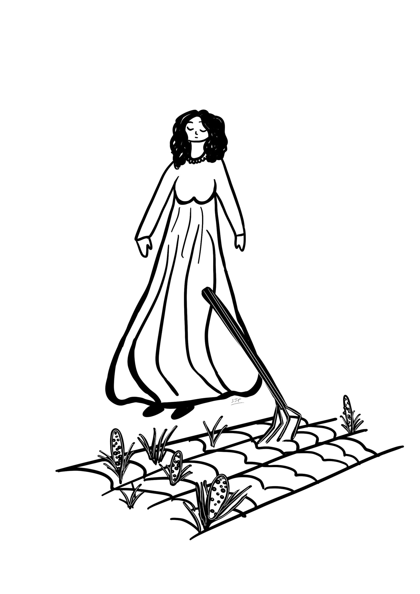Toil - Original illustration A4 Art Print