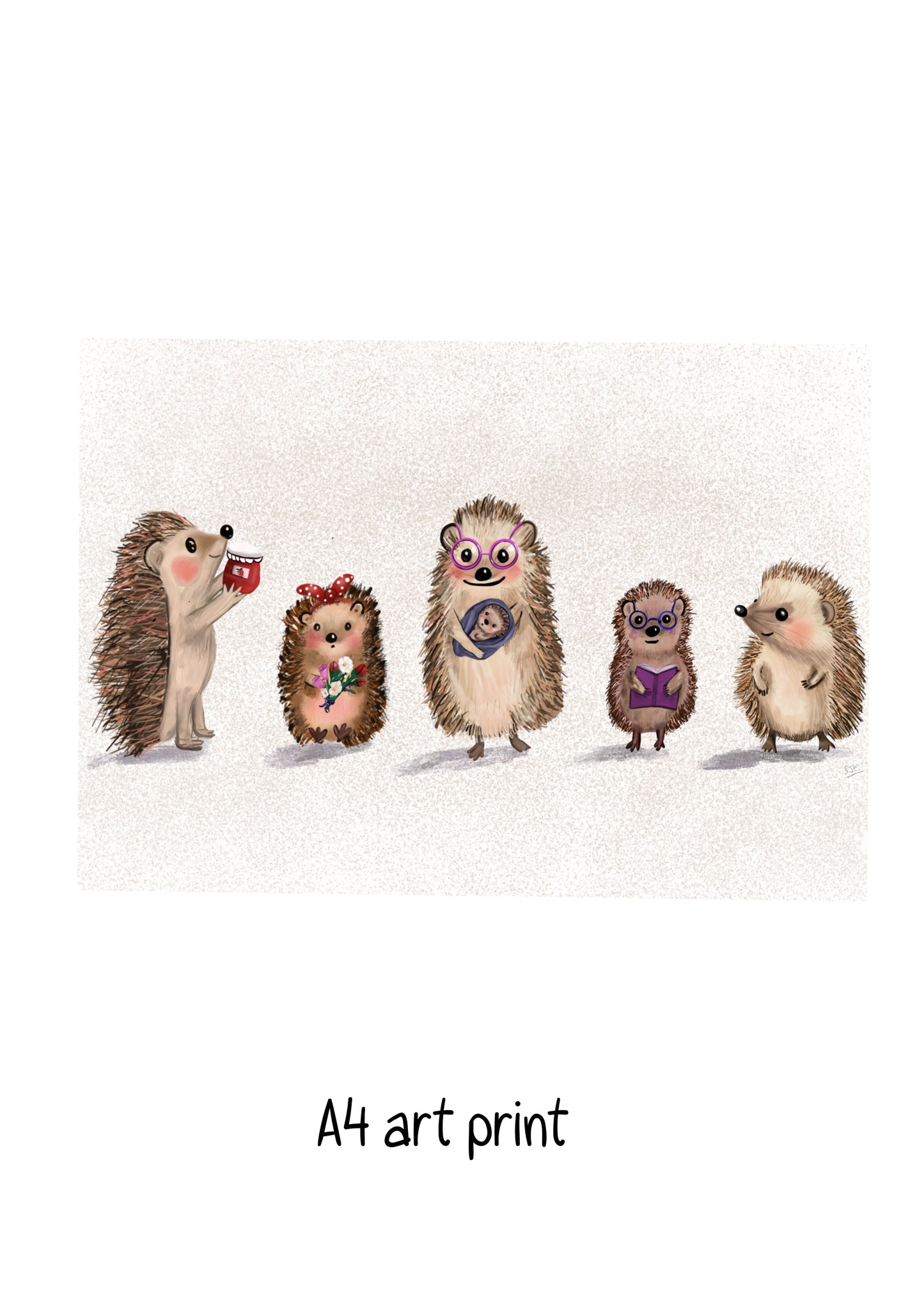 Hedgehog (5) A4 Art Print