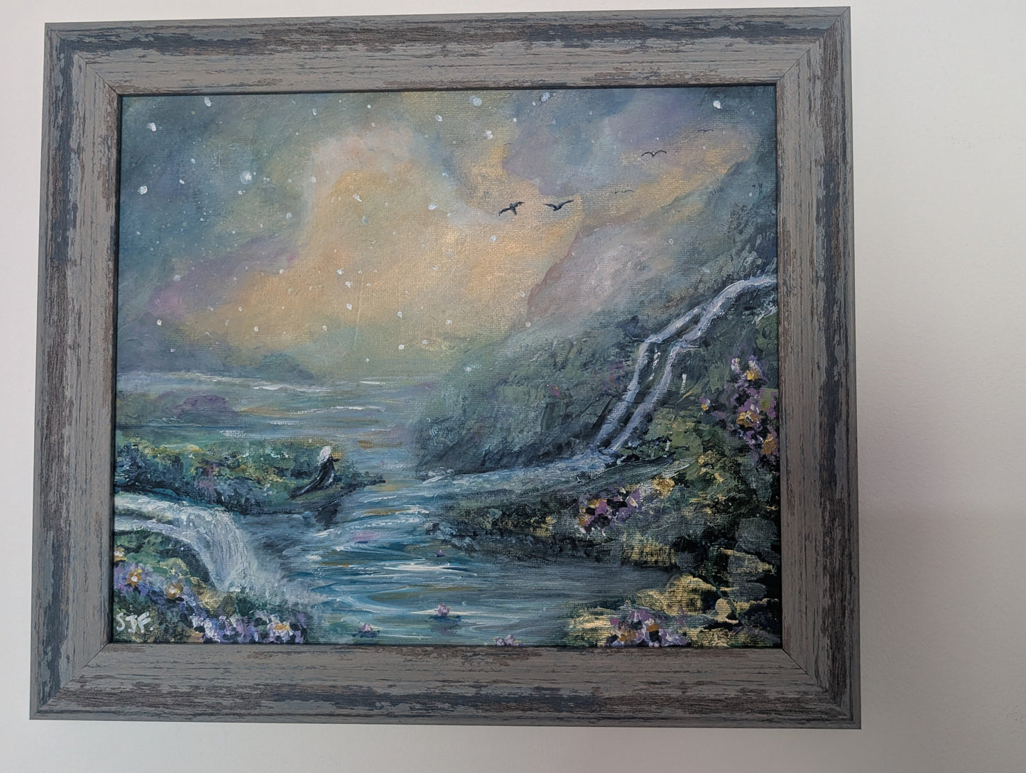 Water Whisperer - framed acrylic on canvas