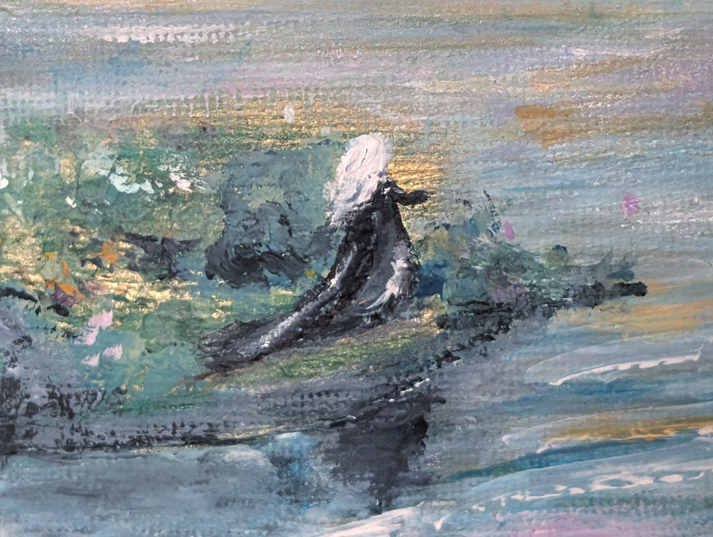 Water Whisperer - framed acrylic on canvas