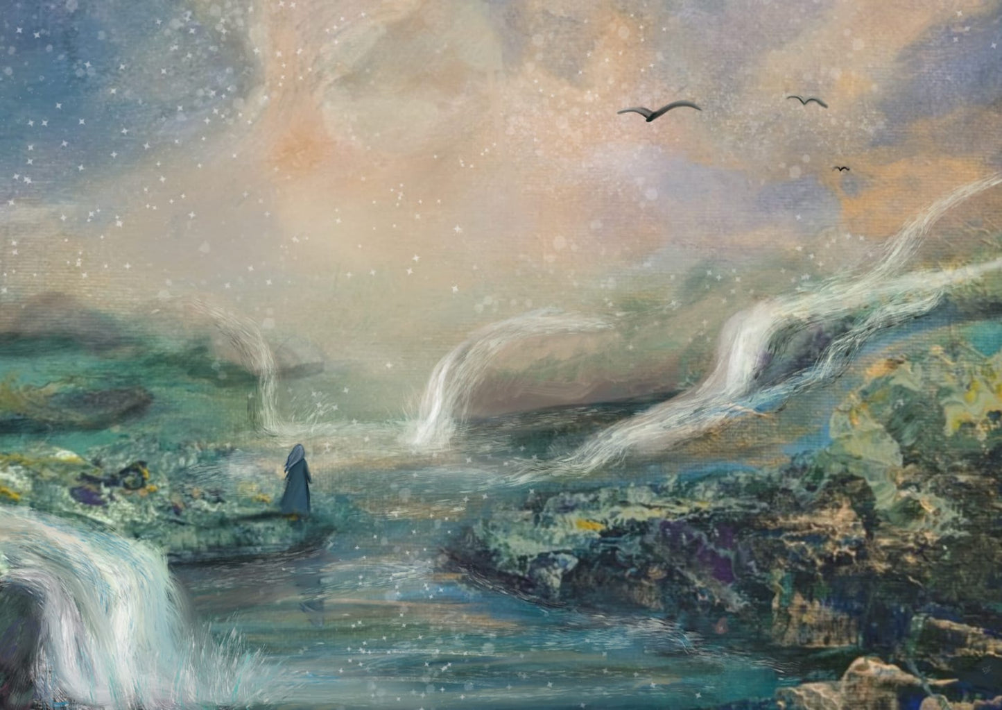 Waterfall Watcher - A4 art print