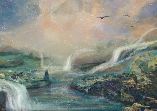 Waterfall Watcher - A4 art print