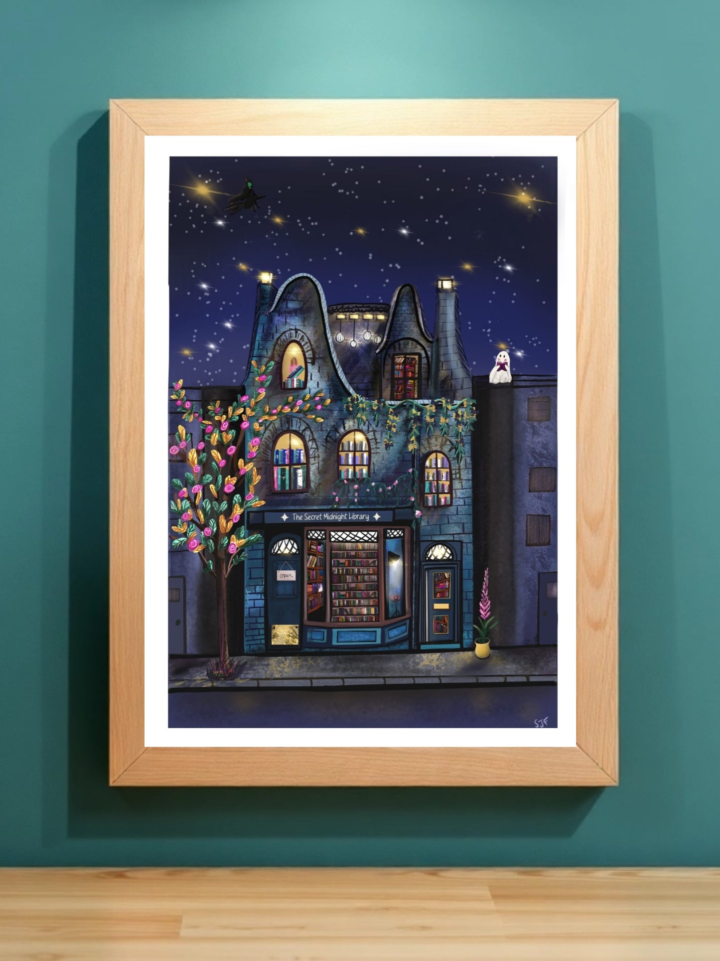 The Secret Midnight Library - original art print (A4)