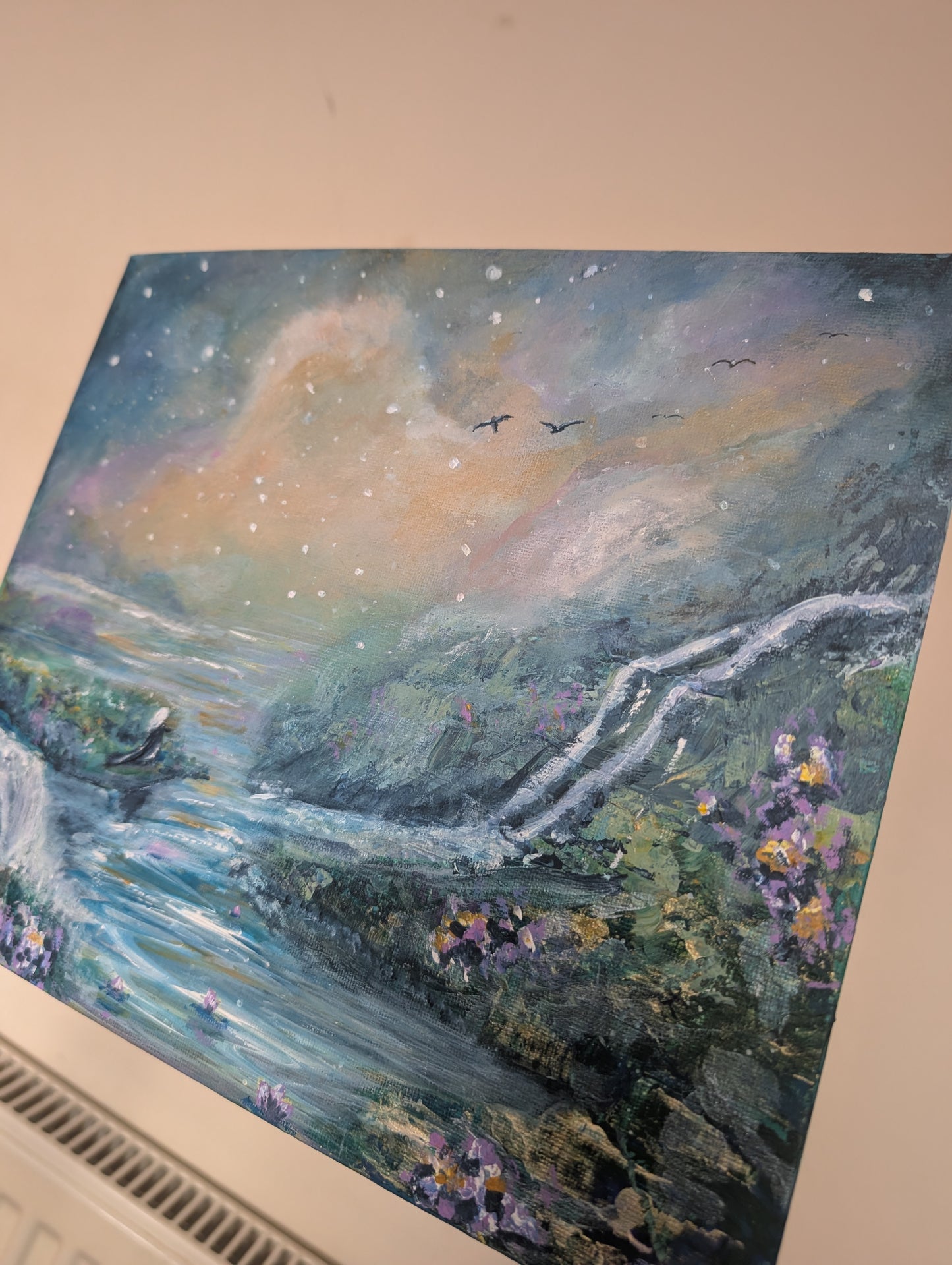 Water Whisperer - framed acrylic on canvas