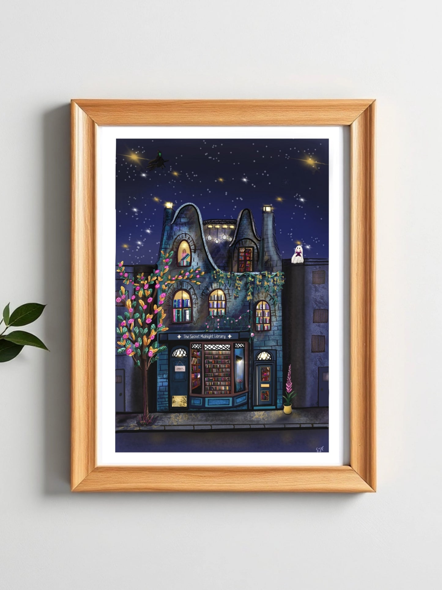The Secret Midnight Library - original art print (A4)