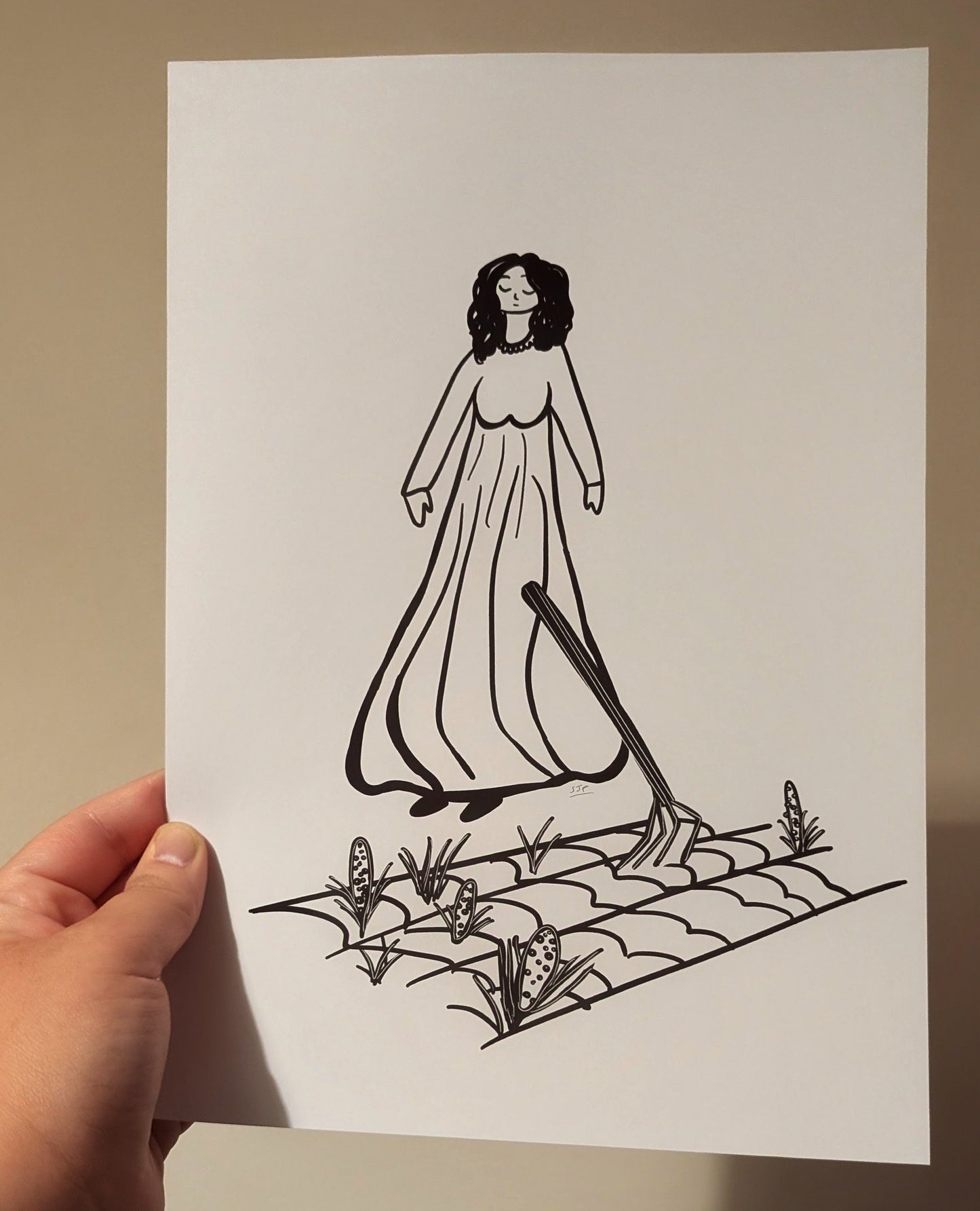 Toil - Original illustration A4 Art Print