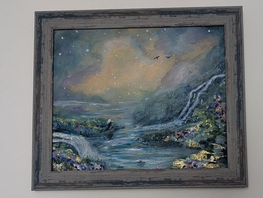 Water Whisperer - framed acrylic on canvas
