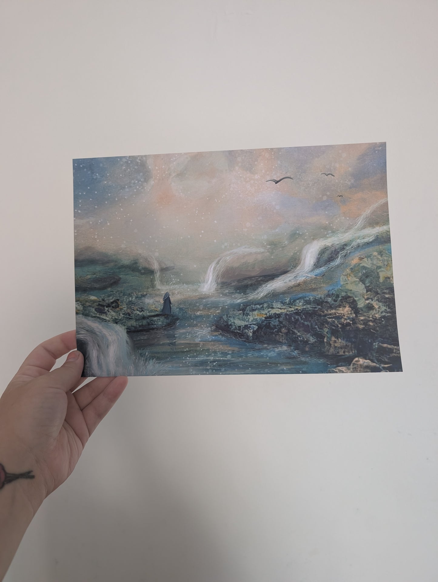 Waterfall Watcher - A4 art print